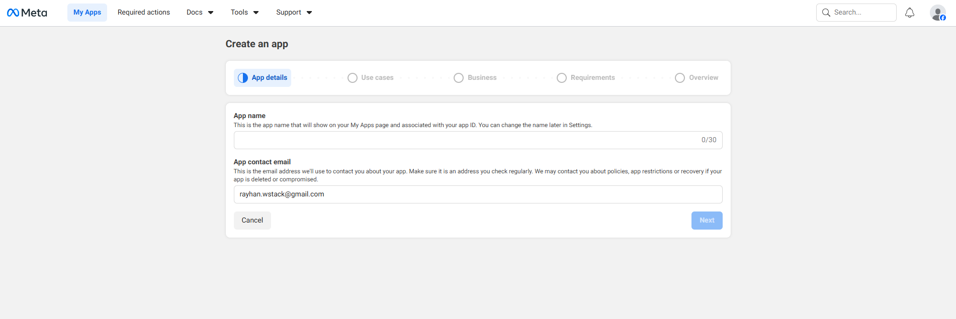 Create App Form
