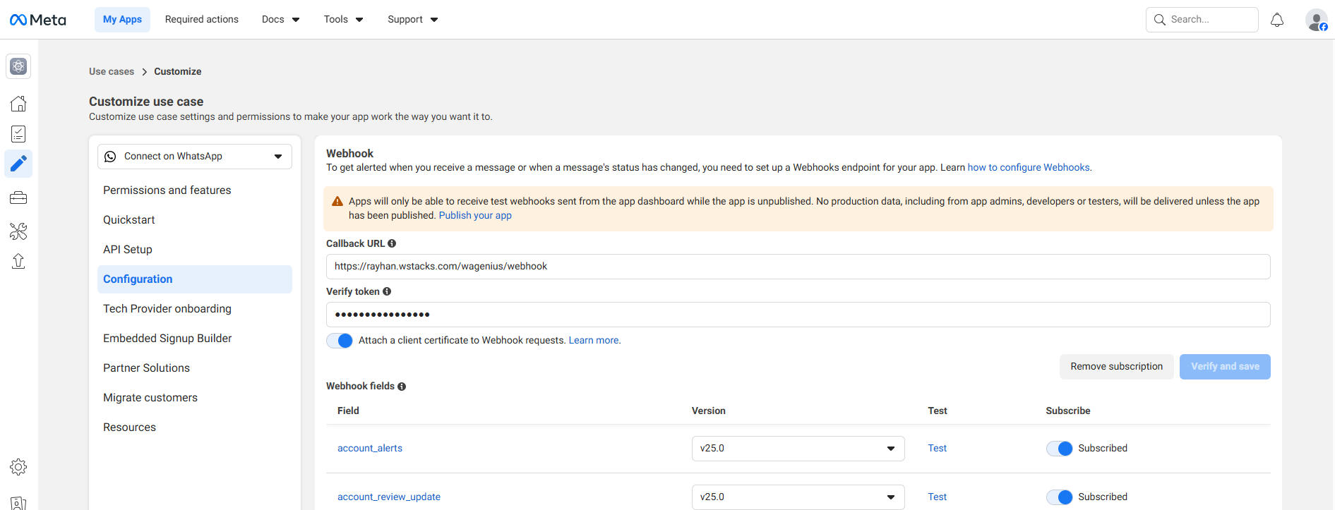 Webhook Configuration